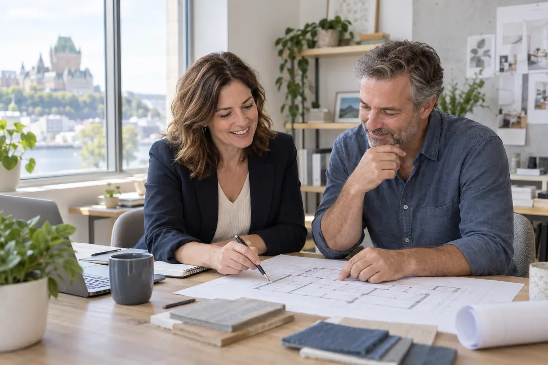 Deux entrepreneurs préparent leur projet